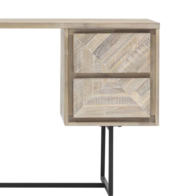 Peridot 2 Drawer Desk in Natural Acacia Wood