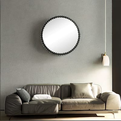 32" Circle Wall Mirror with Metal Frame