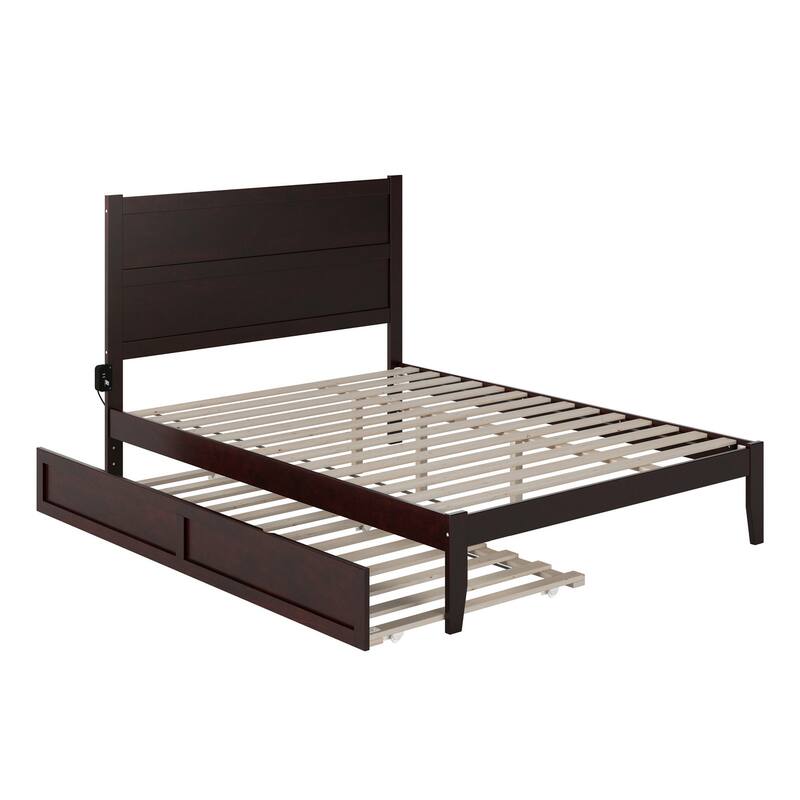 NoHo Queen Platform Bed with Twin XL Trundle in Espresso