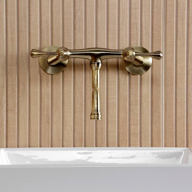 Kingston Brass Kingston Two-Handle 2-Hole Wall Mount Bathroom Faucet