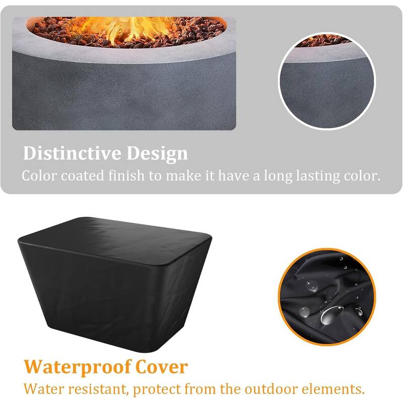 45” Outdoor Propane Fire Pit Table with Adjustable Flame, 50,000 BTU Ideal for Patio and Backyard Gatherings