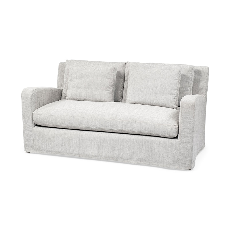 Denly I Beige Slipcover Two Seater Sofa - Frost Grey