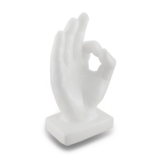 Shop A Ok White Ceramic Hand Statue Art Sculpture Okay 11 X 5 5