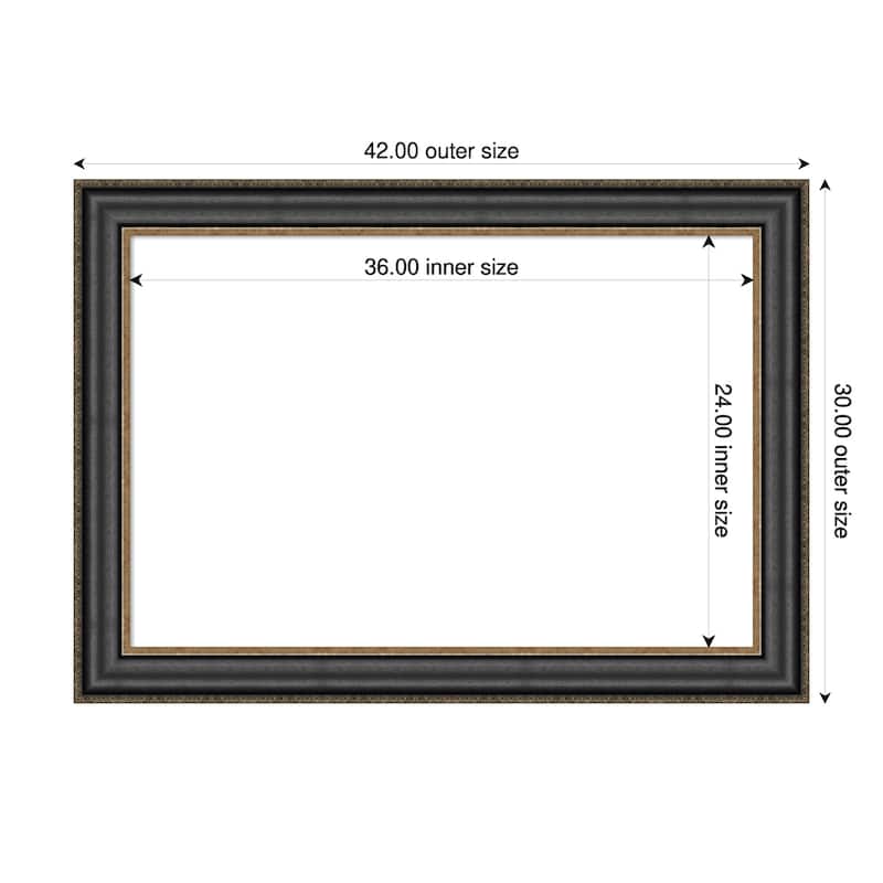 Amanti Art Thomas Black Bronze Framed Dry Erase Magnetic Board - 42 x 30 in