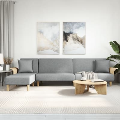 vidaXL L-shaped Sofa Bed Dark/Light Gray 109.8"x55.1"x27.6" Fabric - 109.8" x 55.1" x 27.6"