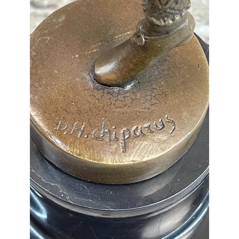 Signed D.H Chiparus Napoleon Dancer Bronze Marble Statue Sculpture Figurine Deco