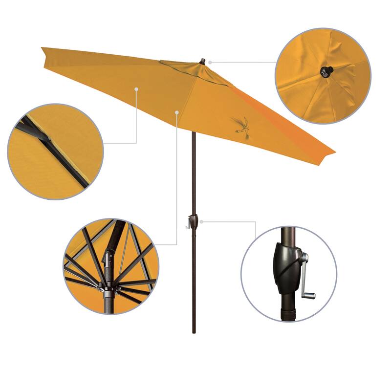 North Bend 9-foot Round Auto-tilt, Bronze Finish, Sunbrella Patio Umbrella by Havenside Home