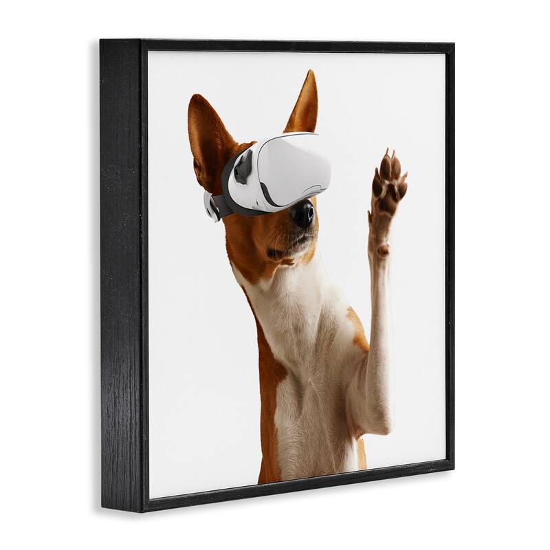Stupell VR Gamer Dog Framed Giclee Art Design By CAD Designs
