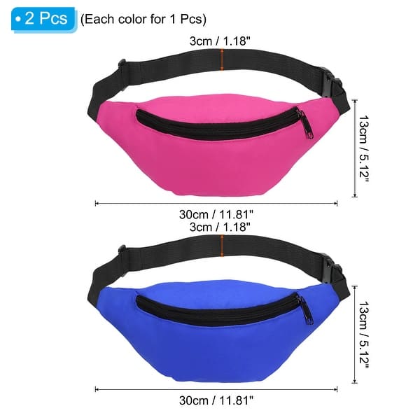 dimension image slide 1 of 3, 80s Fanny Pack for Women 2 Pack Waist Bag 90s Fanny Pack