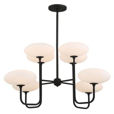 Timeless Home Eight Light Chandelier Parker Black Forged - Exact Size