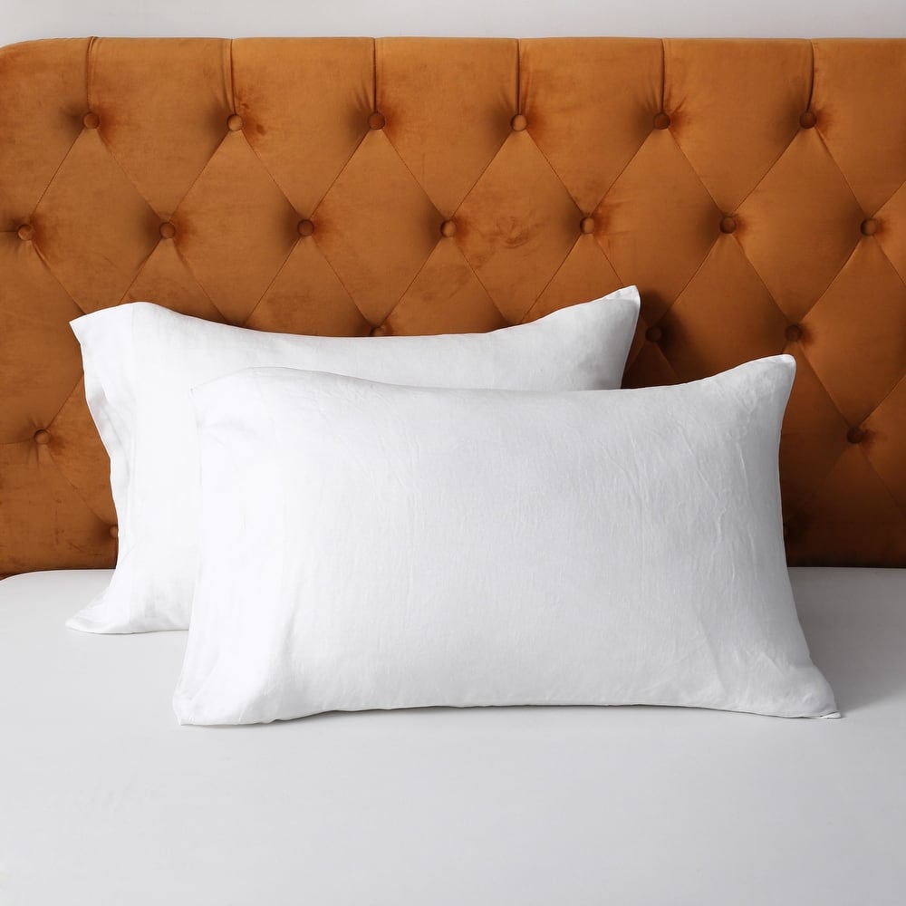 Highland Feather 100% French Linen Pillowcases - Set of 2 - Linen Bedding Set - Classic Luxury - Ultra-Soft and Breathable