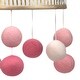 preview thumbnail 2 of 2, Lambs & Ivy Layla Pink/Gold Pom Pom Musical Baby Crib Mobile