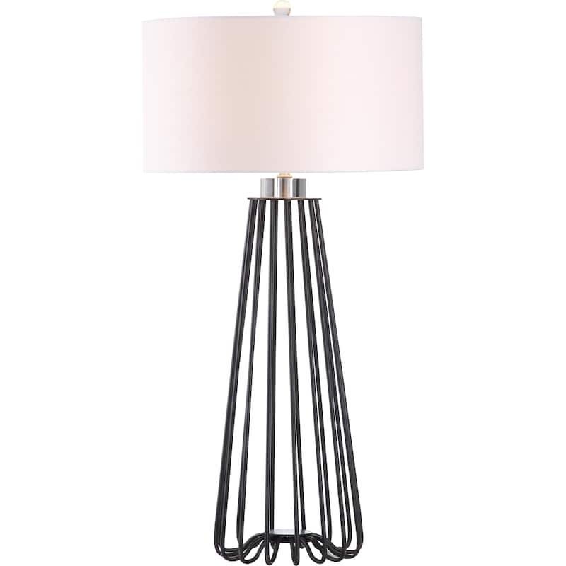 SAFAVIEH Lighting Toya 34-inch Black Iron Modern Industrial Table Lamp (Set of 2) - 17"x17"x34" - 17Wx17Dx34H
