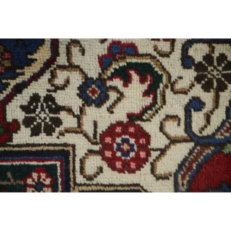 Hand Knotted Oriental 100% Wool Carpet Traditional Geometric Red Tabriz Area Rug - 13' 1'' X 10' 1''