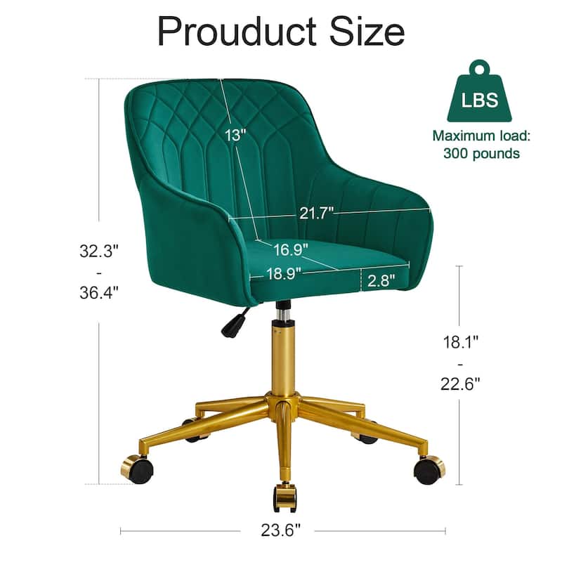 Javlergo 360° Swivel Rolling Chair Adjustable Height Modern Accent Chair with Silent Wheels for Living Room Office Guest Seating