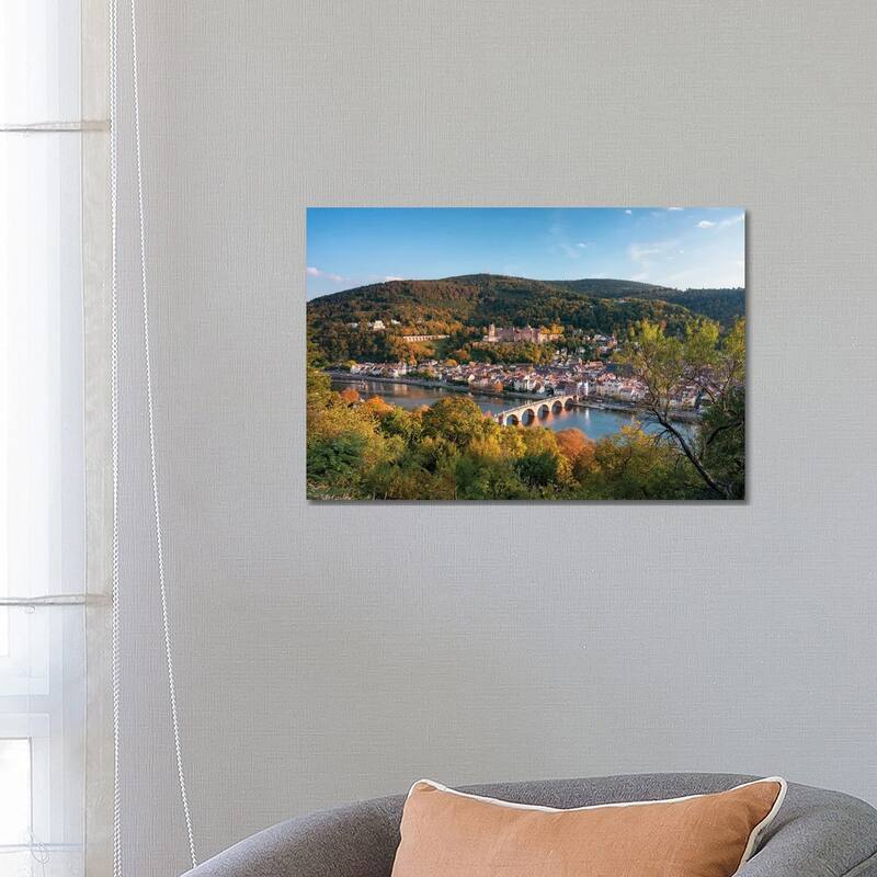 iCanvas "Autumn View Of Heidelberg Castle And Old Bridge, Baden-Wuerttemberg, Germany" by Jan Becke Canvas Print - 18x26x1.5