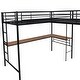 preview thumbnail 7 of 7, Twin Size Metal L-Shaped Loft Bed with Two Built-In Desks