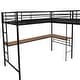 preview thumbnail 7 of 11, Twin Size Metal Loft Bed with Built-in Desks and Guardrails, Black