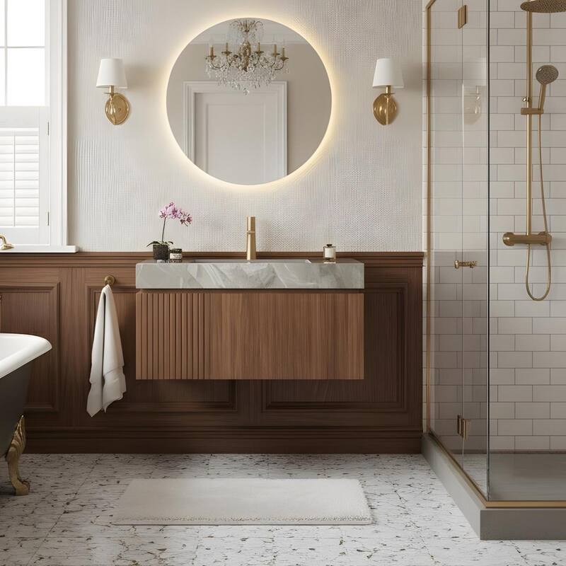 Floating Bathroom Vanity with 1 Pre-drilled Faucet Holes