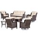 preview thumbnail 78 of 91, Outdoor Patio Furniture Set Brown Wicker Patio Conversation Seating Sets