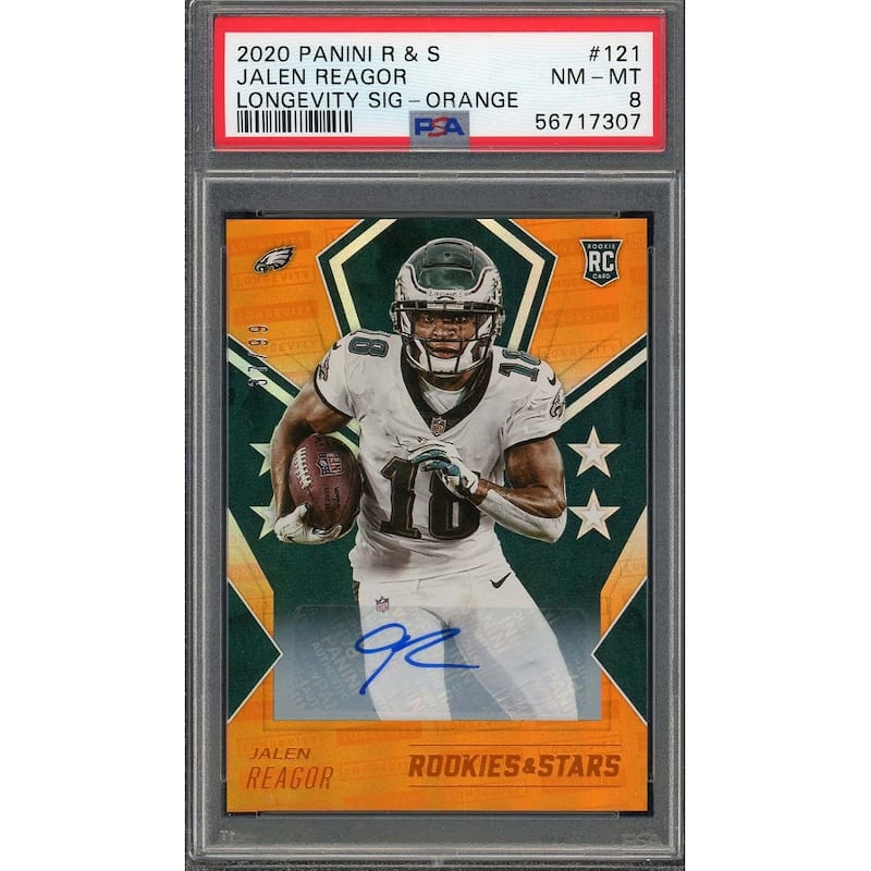 Jalen Reagor 2020 Panini Rookies & Stars Autographed Card #121 Graded PSA 8 /99 - 8'6" x 11'6"