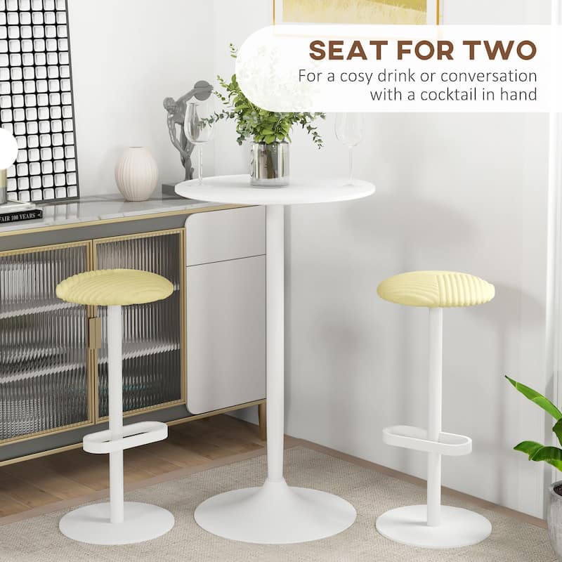 Bar Table with Round Top and Steel Base for Home Bar