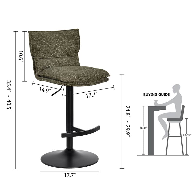 Swivel Adjustable Height with Armless Bar Stools