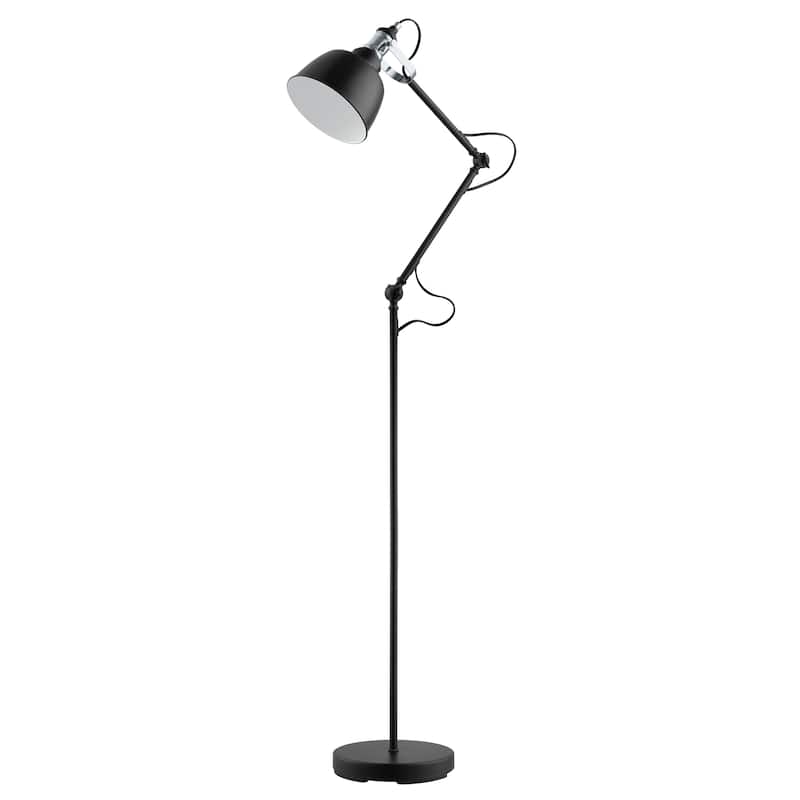 Eglo Thornford 1-Light Matte Black and Chrome Floor Lamp with Black Exterior White Interior - Matte Black/Chrome