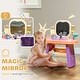 preview thumbnail 5 of 8, Qaba Kids Vanity Set, Toddler Makeup Table with Faucet, Mirror, LED Light, Music, 23 Accessories - Purple