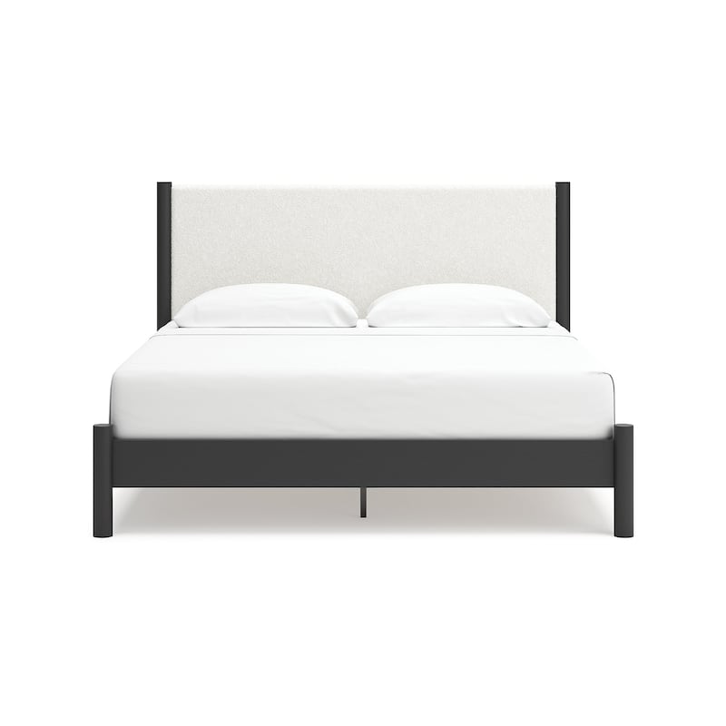 Signature Design by Ashley Cadmori Upholstered Panel Platform Bed
