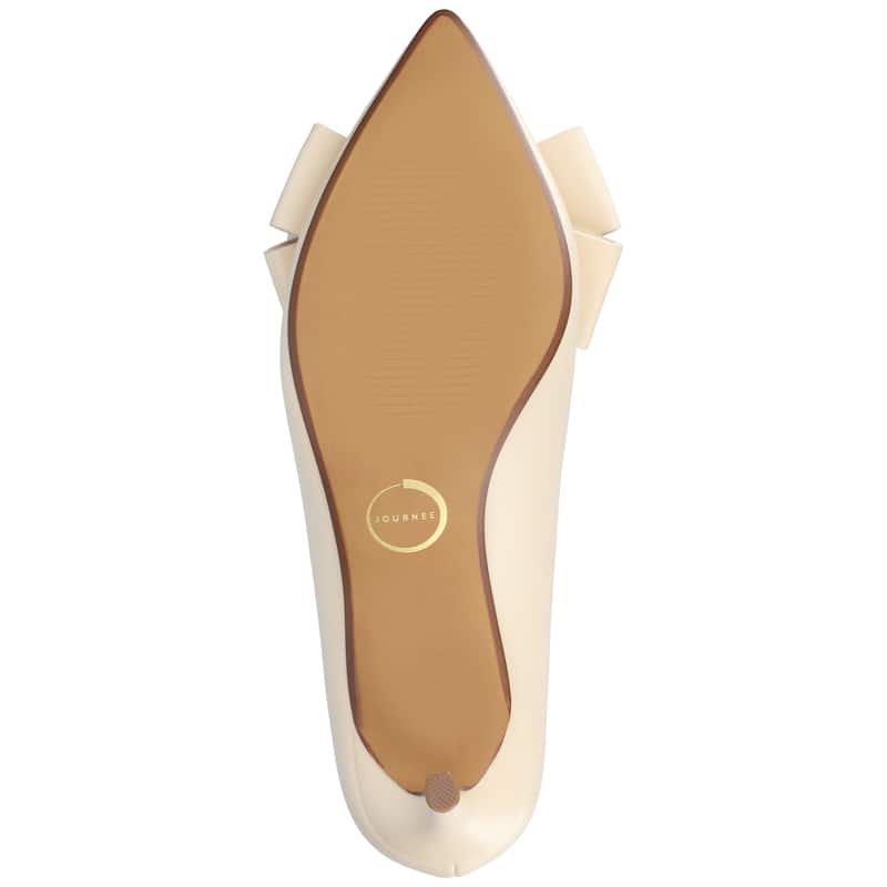 Journee Women's Crystol Medium and Wide Width Evening Pumps - Medium - Bone PU - 10