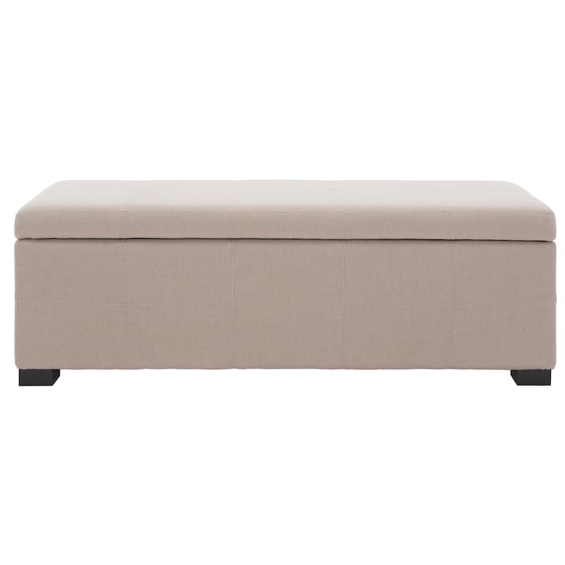 SAFAVIEH Kerrie Beige Linen Storage Bench - Taupe
