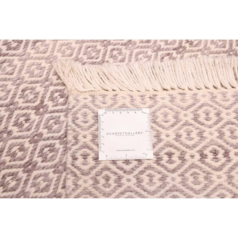 ECARPETGALLERY Flat-Weave Nevada Taupe Wool Kilim - 5'1 x 7'5