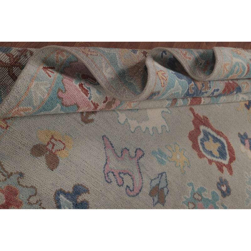 All-Over Oushak Indian Area Rug Handmade Wool Carpet - 7'11"x 9'11"