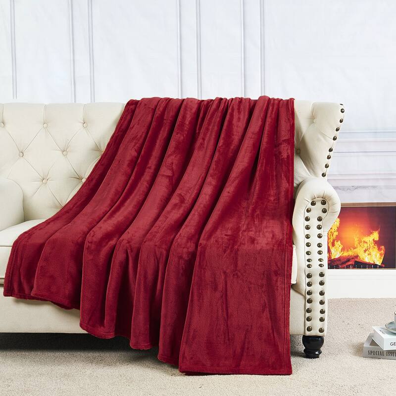 Christmas Solid Flannel Fleece Throw Blanket