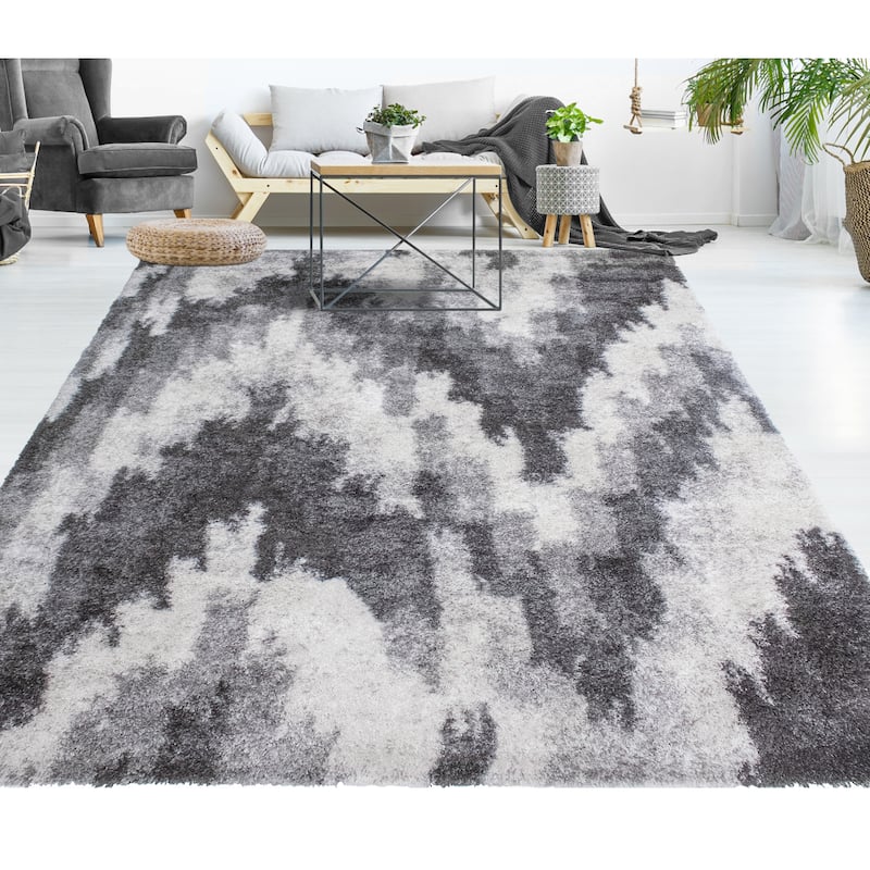 Noori Rug Lux Emma Casual Ikat Pattern 2-inch Thick Shag Rug