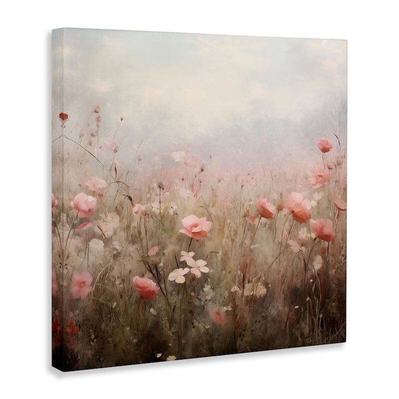 Stupell Blooming Pink Meadow Flowers Canvas Wall Art Design By Arlington Prints