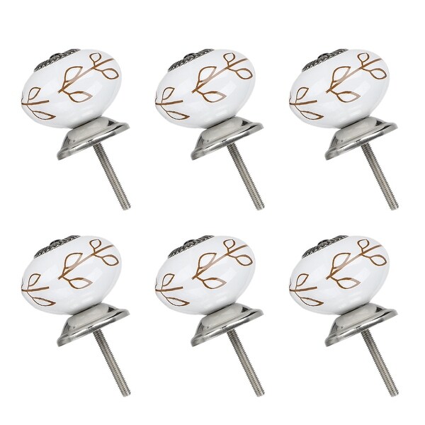 6pcs Ceramic Knobs Vintage Knob Drawer Round Pull Handle Furniture Door Cabinet Cupboard Wardrobe Dresser Decorative #1