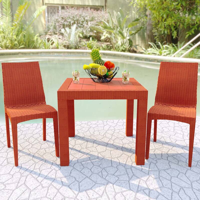 Mace Outdoor Wicker-Style Weather-Resistant and Stackable Dining Chair for Patios, Cafes, Indoor and Outdoor