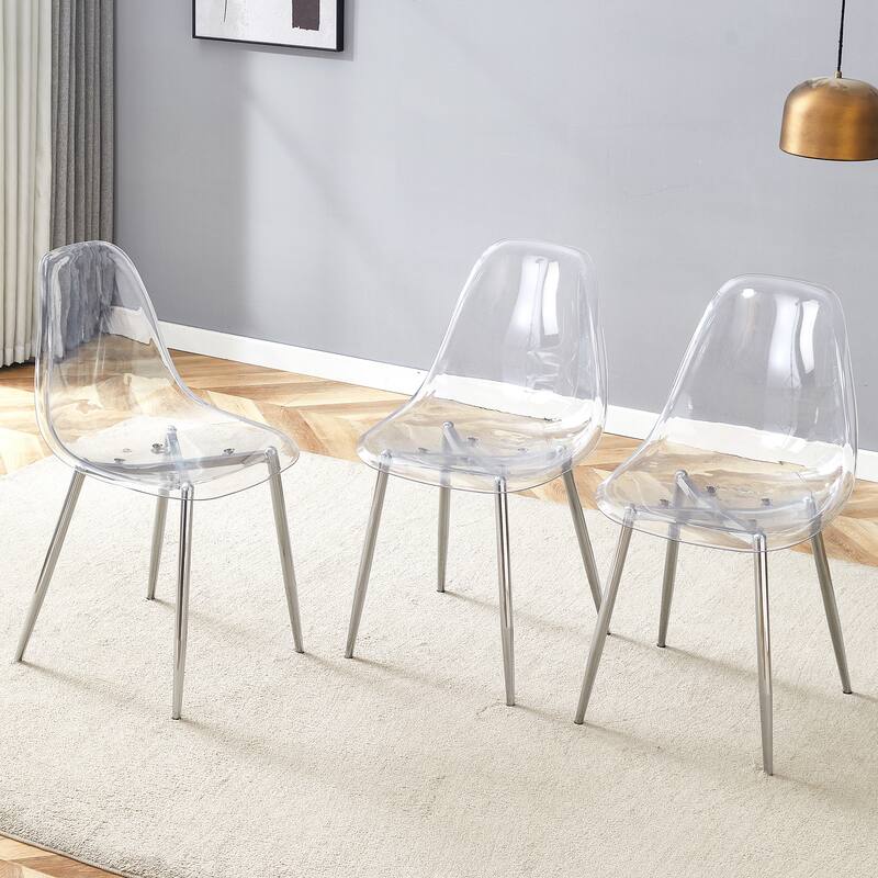 Stylish Ergonomic Dining Chair, Metal Legs