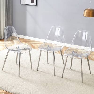 Stylish Ergonomic Dining Chair, Metal Legs