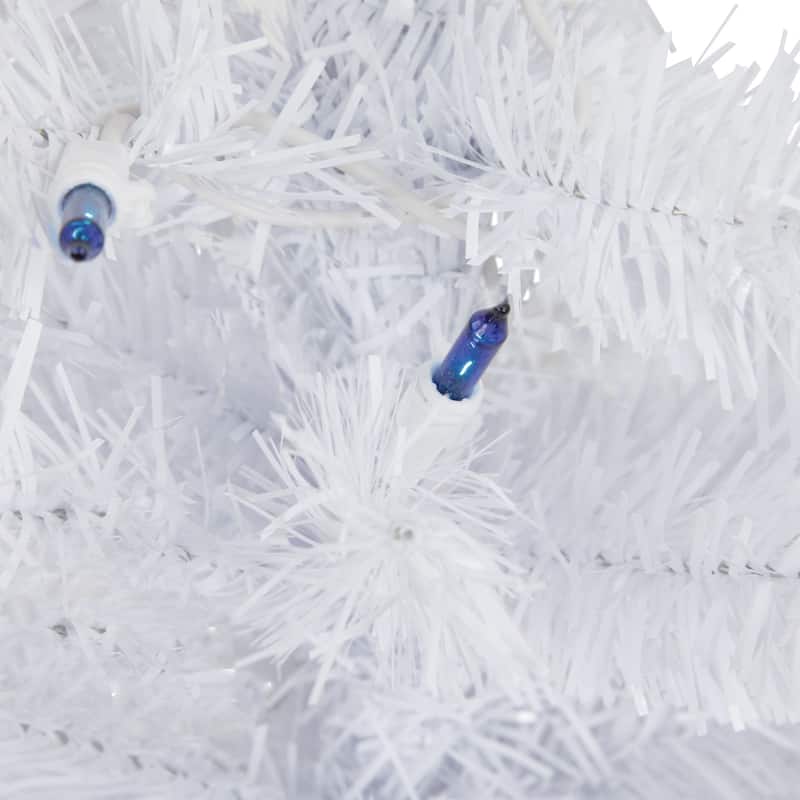 2' Woodbury White Pine Slim Artificial Christmas Tree, Blue Lights - 2 Foot