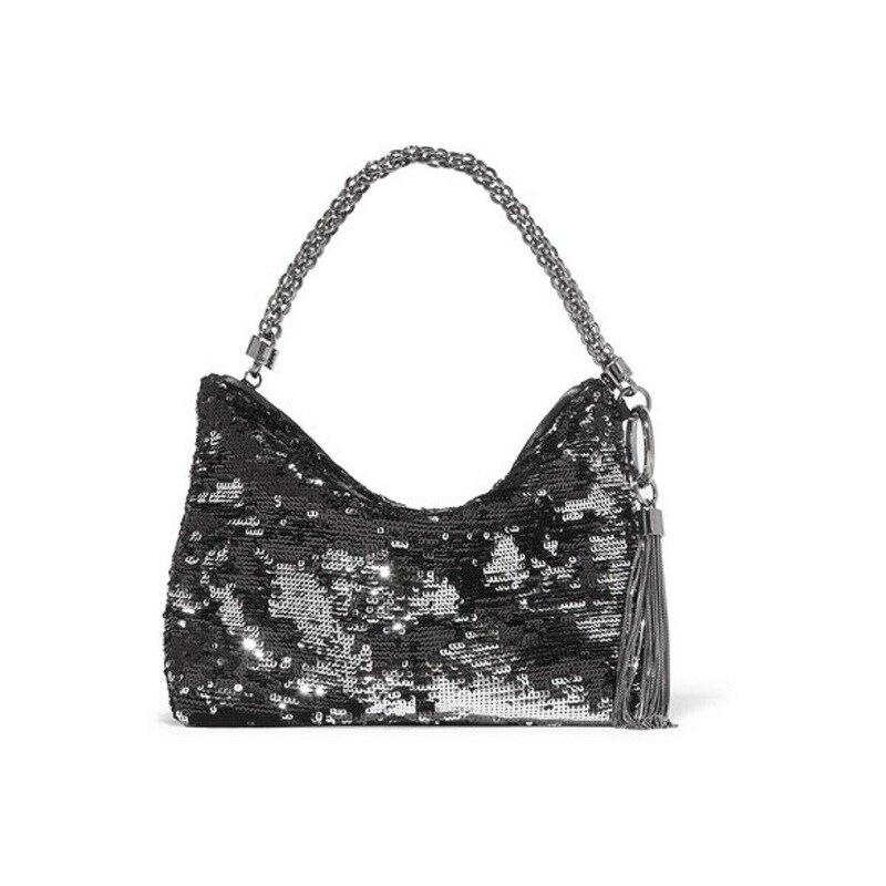 black sequin handbag