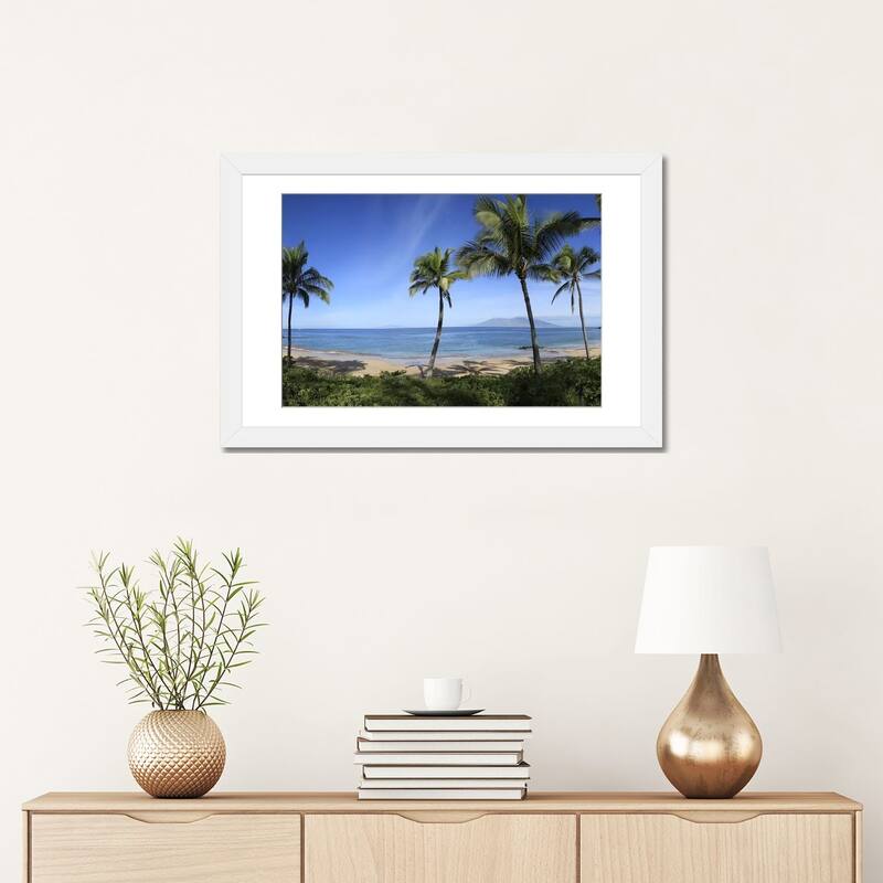 iCanvas "Palm Tree Lined Beach, Maui, Hawaii, USA" by Panoramic Images