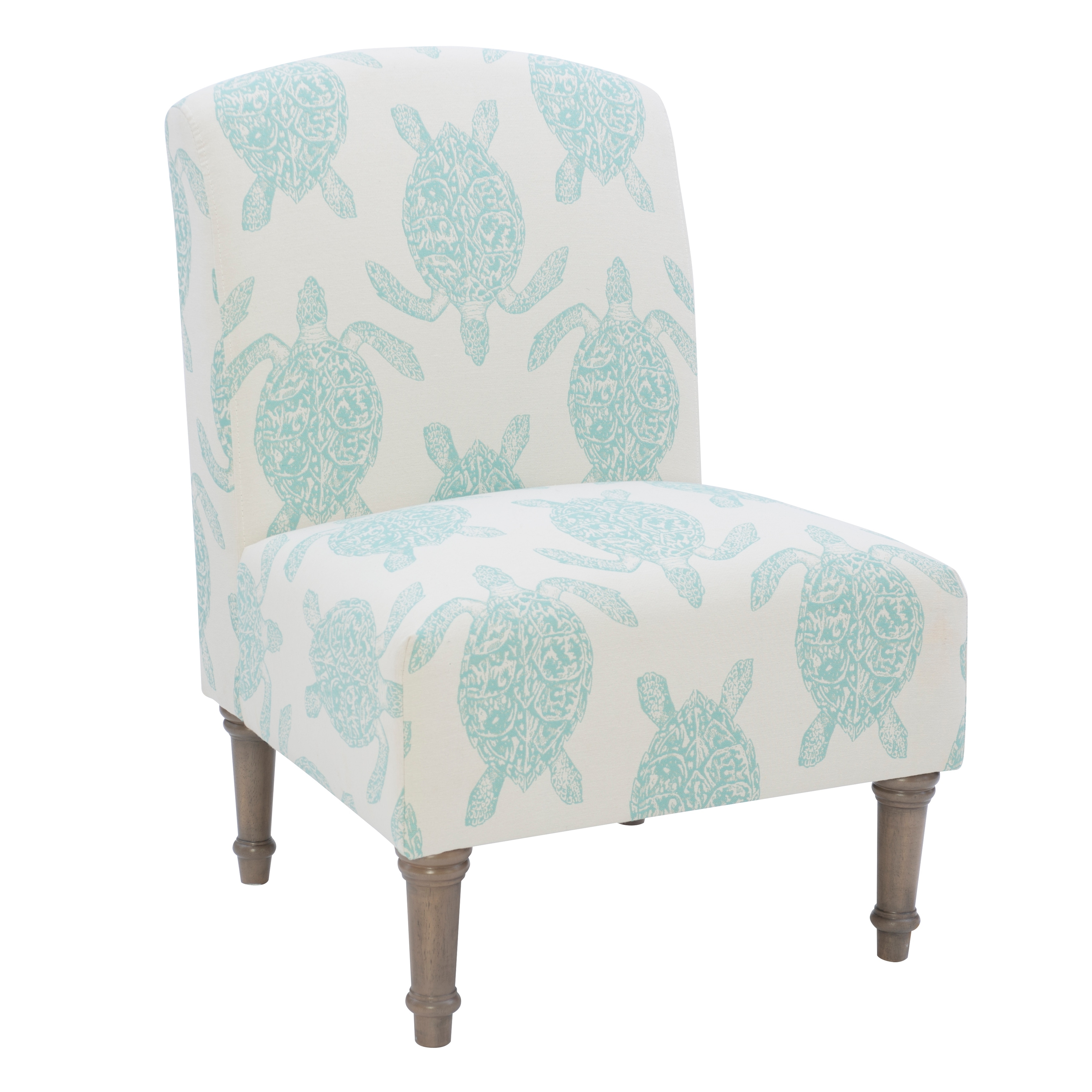 Terrapin Upholstered Turtle Pattern Accent Chair - On Sale