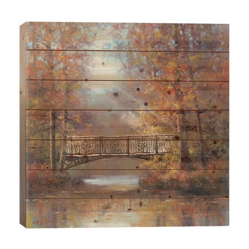 Bridge of Peace II Print On Wood by T.C. Chiu - Multi-Color - 26x26x1.5