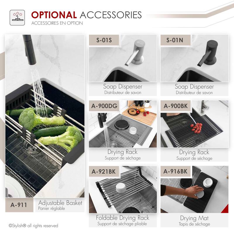 Stylish Undermount 15" Single-Bowl Stainless Steel Bar Sink S-317G - 15" x 15" x 8"