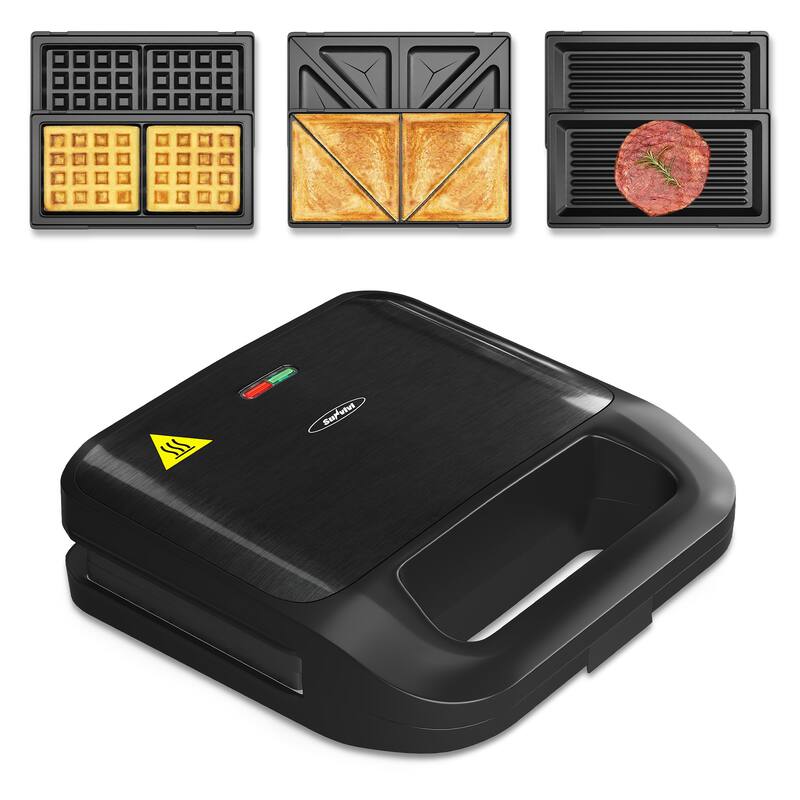 3 in 1 Electric Waffle, Grill & Sandwich Maker - N/A