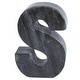 preview thumbnail 1 of 1, Creative Home Natural Black Marble Letter S Bookend, Paper Weight Black