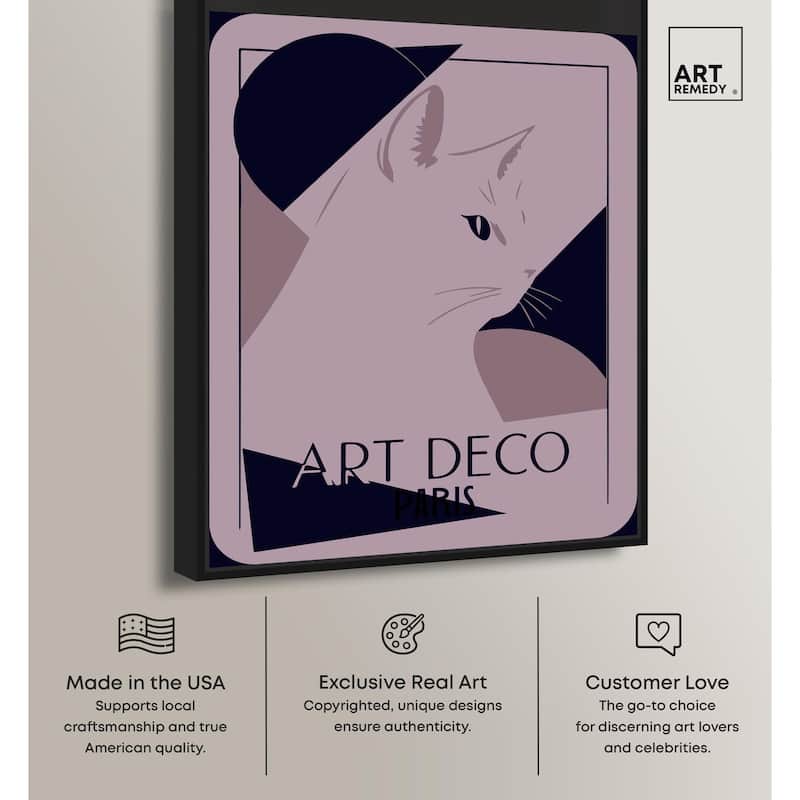 Cat Deco Canvas by Art Remedy